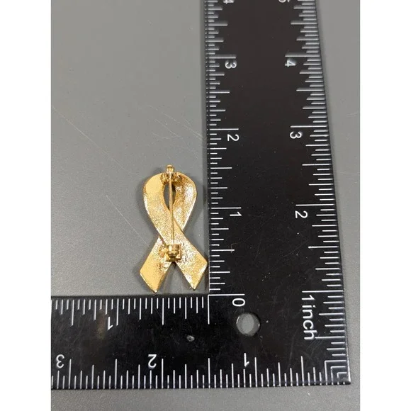 American Flag Ribbon Brooch Red White Blue Enamel Patriotic Pin - Picture 8 of 8